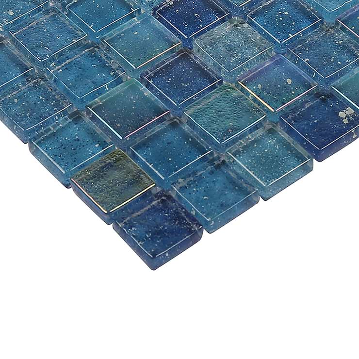 Fairy Blue 1x1 Polished Glass Mosiac Tile