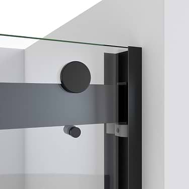 Essence-H 60x60" Reversible Sliding Bathtub Door with Clear Glass in Satin Black by DreamLine