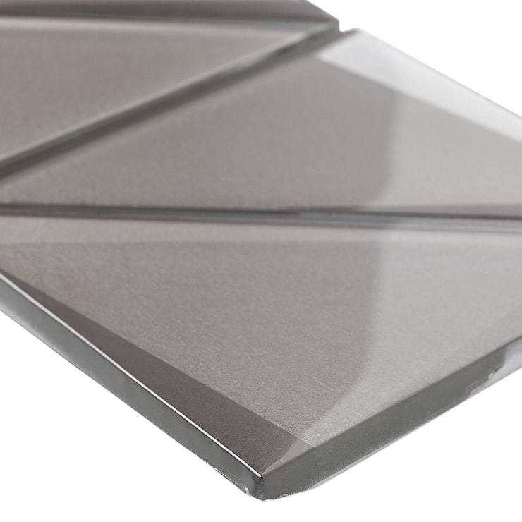 Remington Sepia Beveled Triangles Glass Mosaic Tile