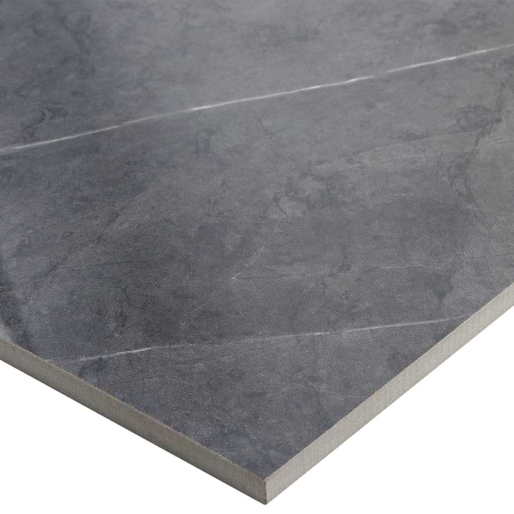 Marble Tech Amani Grey 24x24 Polished Marble Look Porcelain Tile