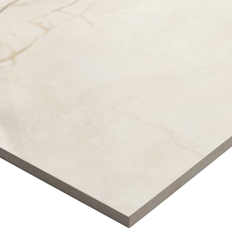 Marble Tech Crema Avorio 24x24 Polished Marble Look Porcelain Tile 