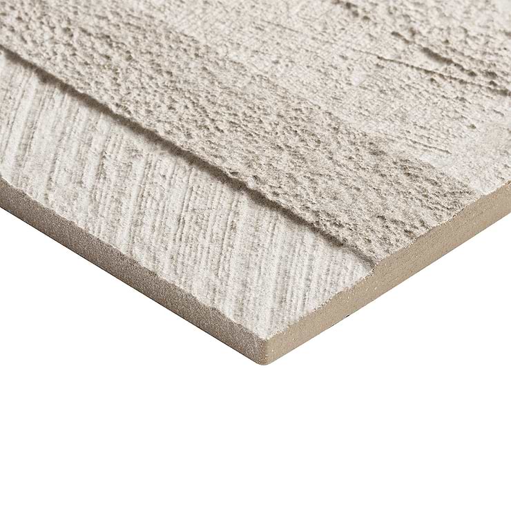 Lodge Stone 3D White 6x24 Textured Porcelain Wall Tile