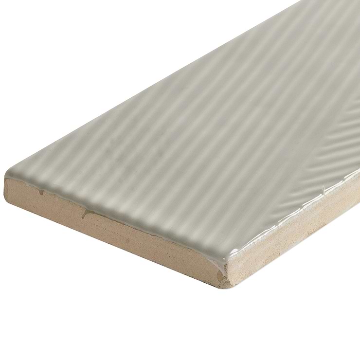 Enigma Light Gray 2x8 Polished Textured Ceramic Wall Tile
