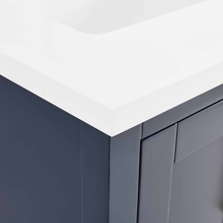 Sheraton 24" Navy Vanity with Pure White Quartz Top and Ceramic Basin