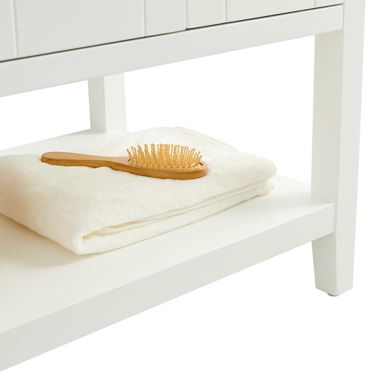 Sheraton 36" White Vanity with Pure White Quartz Top and Ceramic Basin