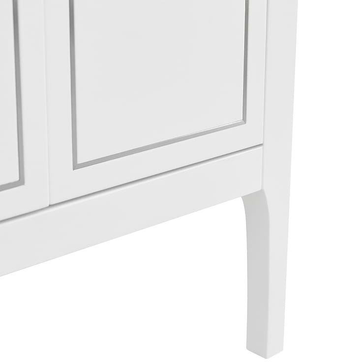 Province White and Silver 36" Single Vanity with Carrara Marble Top