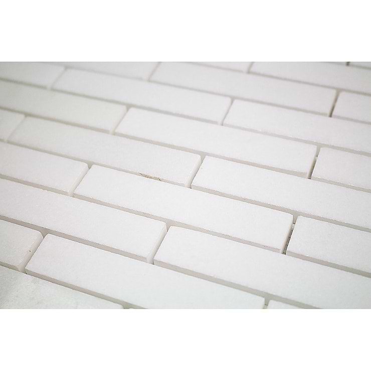 White Thassos 3/4 X 4 Big Brick Pattern Marble Mosaic Tiles