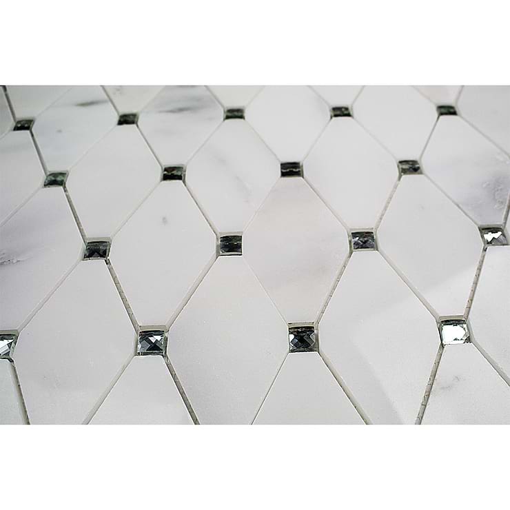 Reflection Diamond Asian Statuary Marble & Mirrored Glass 