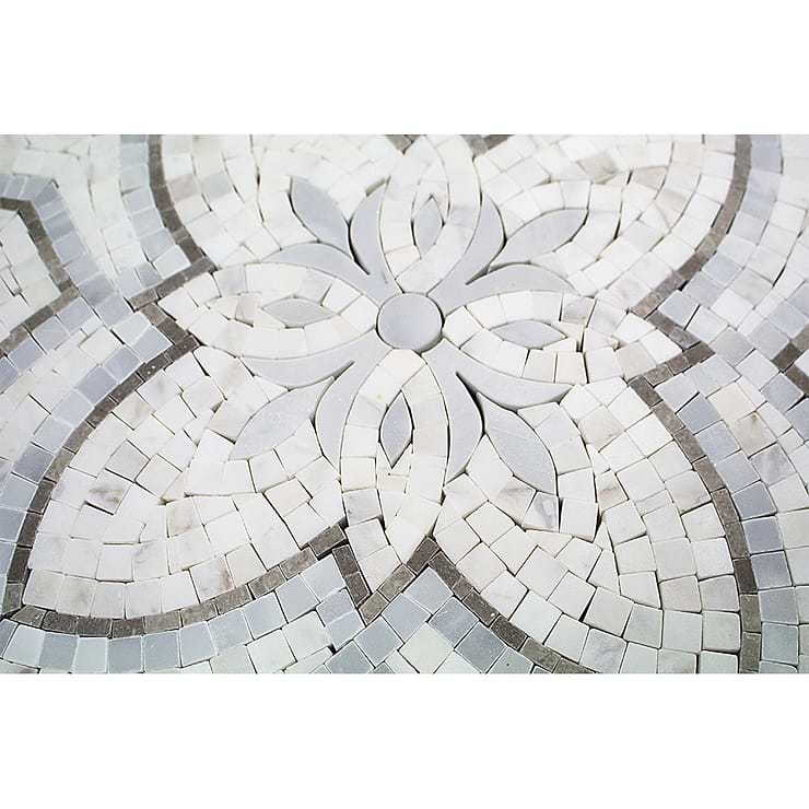 Primrose Bianco Grigio Marble Tile