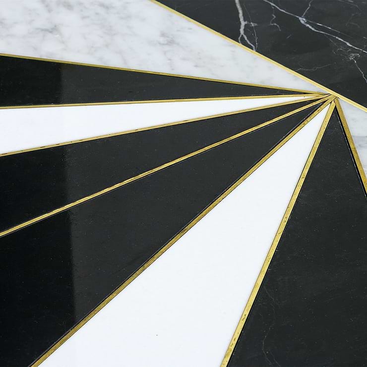 Art Deco Starburst by Vanessa Deleon 24x24 Mosaic Tile