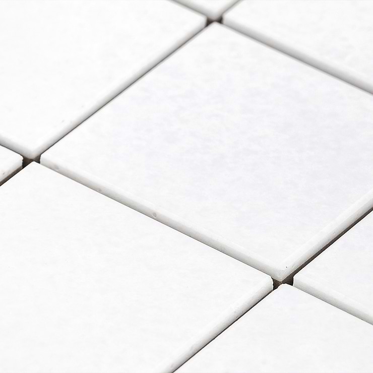 Simple White Squares Crystallized Thassos Tile