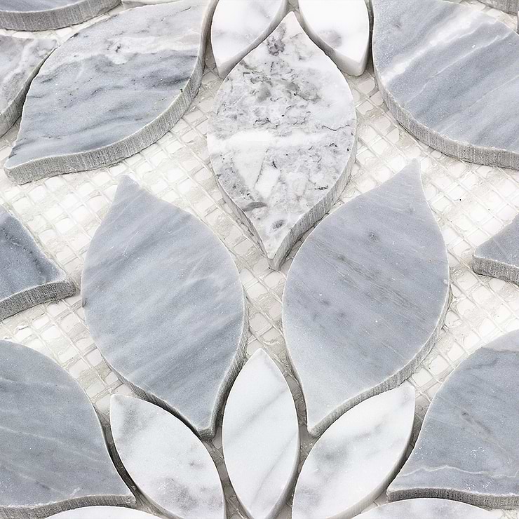 Wildflower  Blue Note Marble Tile 