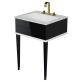 Classic Carrara 24" Black Vanity with Gold Accents 