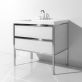 Element White and Chrome 24" Single Vanity with Integrated Top