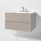 Linear Taupe Gloss 36" Single Vanity with Integrated Top