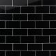 Loft Classic Black 3x6 Polished Glass Subway Wall Tile