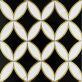 Kaleidoscope Oblique Black, White and Brass 8x12 Polished Marble Tile