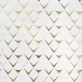 Sample-Regis Bianco Waterjet Polished Marble Mosaic Tile, White and Brass