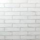 Sample-Castle Wind Chill 3x12 Polished White Ceramic Wall Tile