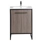 Oriel Gray Grain 24" Single Vanity with Integrated White Top