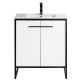 Oriel White Grain 30" Single Vanity with Integrated White Top