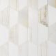 Sample-Fuse Bianco 6" Polished Marble and Brass Inlay Mosaic