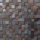 Sample-Magma 3D Squares Iron Gray 2x2 Polished Lava Stone Mosaic Tile