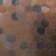 Sample-Magma Hexagon Bronze 3" Polished Lava Stone Mosaic Tile