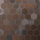 Sample-Magma Hexagon Mixed Bronze 3" Polished Lava Stone Mosaic Tile