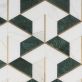 Sample-Decade Verde Polished Marble and Brass Mosaic Tile
