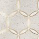 Celine White Gold Terrazzo Look Polished Marble and Brass Mosaic Tile