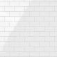 Sample-Pure White Brick 2x4 Solid Core Polished Peel & Stick Tile Mosaic, Self-adhesive