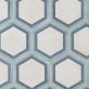 Sample-Ava Deco Ocean Cielo 8" Hexagon Matte Porcelain Tile