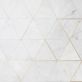 Sample-Verin Carrara Polished Marble and Brass Mosaic Tile