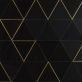 Sample-Verin Nero Marquina Polished Marble and Brass Mosaic Tile