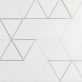 Sample-Verin Thassos Polished Marble and Brass Mosaic Tile