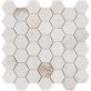 Sample-Alaska White 2" Hexagon Polished Marble Mosaic Tile