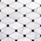 Octave White Carrara With Black Dot Marble Polished Mosaic Tile