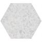 Sample-Terrazzo Hex Gray 9" Matte Porcelain Tile