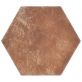 Sample-Terra Pompeii Marron 8" Hexagon Matte Porcelain Tile