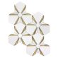 Euphoria Glass Arctic Gold Mixed Hexagon Polished Thassos Marble Mosaic Tile
