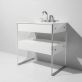 Lucite 36" White Gloss Vanity and Counter