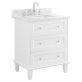 Nora 30" White Vanity with Carrara Marble Top and Ceramic Basin