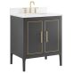 Province Black and Gold 30" Single Vanity with Pure White Quartz Top