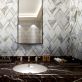 Sample-Enver Calacatta Polished Marble and Brass Mosaic Tile