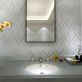Sample-Enver Thassos Polished Marble and Brass Mosaic Tile