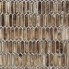 Sample-Komorebi Canal Golden Brown 1x3 Picket Polished Glass Mosaic Tile