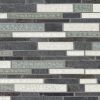 Sample- Shangri-La Black Slate Random Brick Polished Marble & Glass Tile