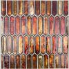 Sample-Komorebi Bonfire Red 1x3 Picket Polished Glass Mosaic Tile