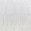 Sample-Nabi Hexagon Glacier White Picket Crackled Glass Tile